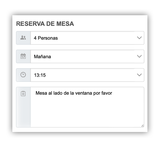 Reserva de mesa